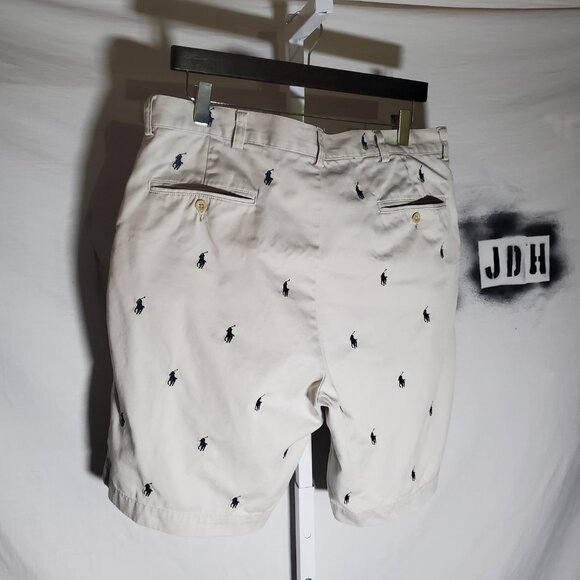 POLO Ralph Lauren Prospect Short in Light Tan with Allover Pony sz 36w - Picture 5 of 16